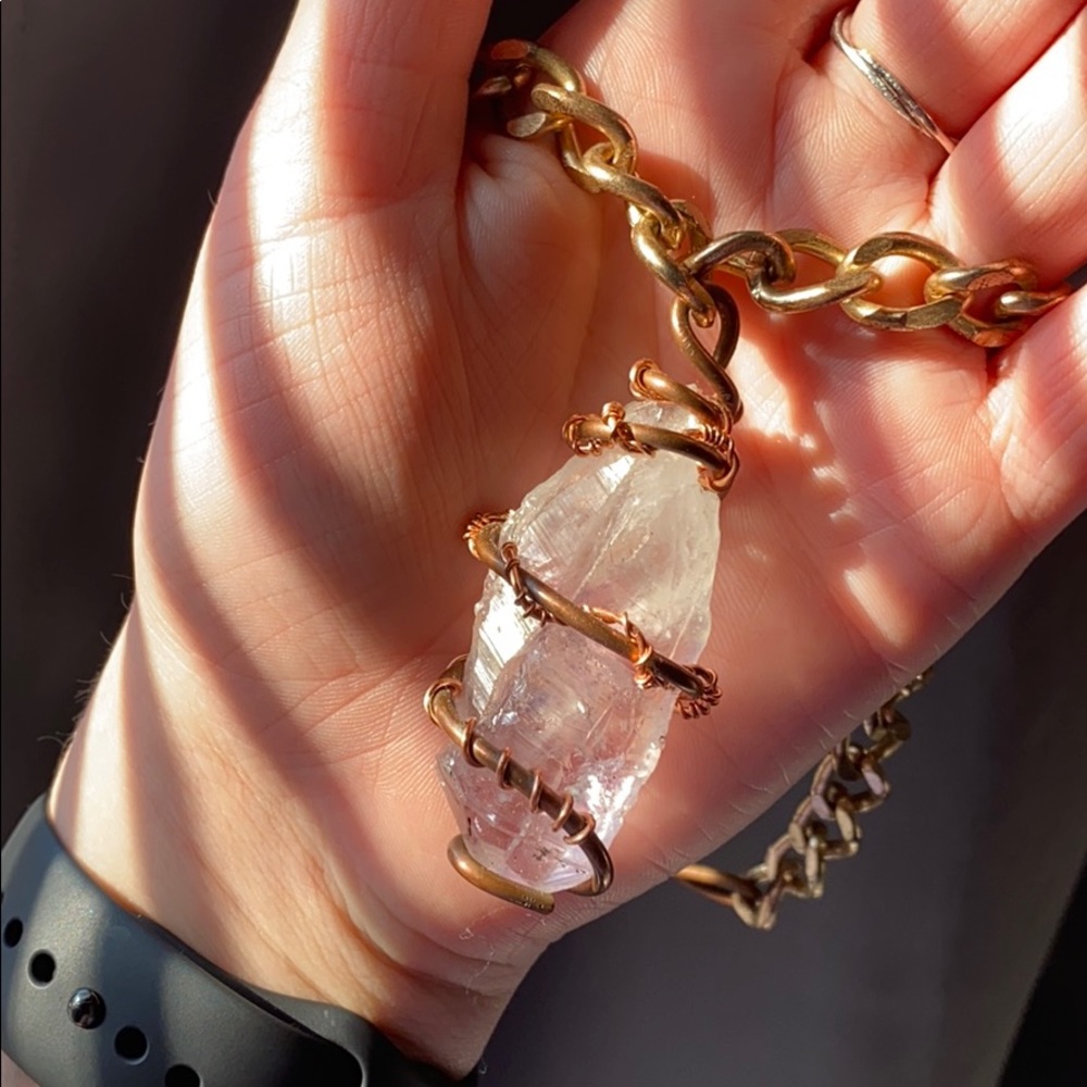 Handmade quarts crystal choker